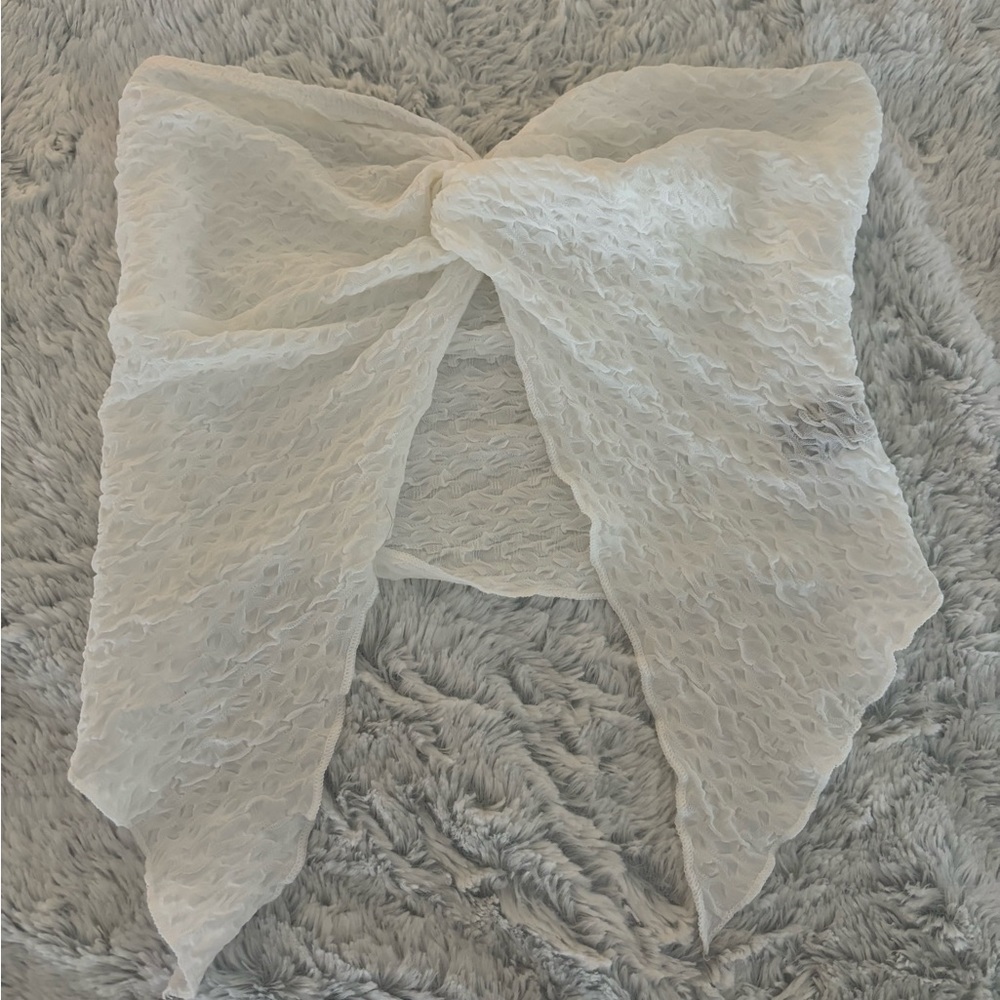 NWOT Shein White Sheer Bandeau Top